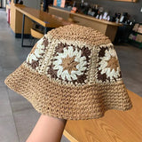 Sun Wide Brim Hand Woven Flowers