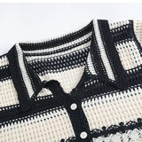 Handmade Crochet Striped Knitted Vest