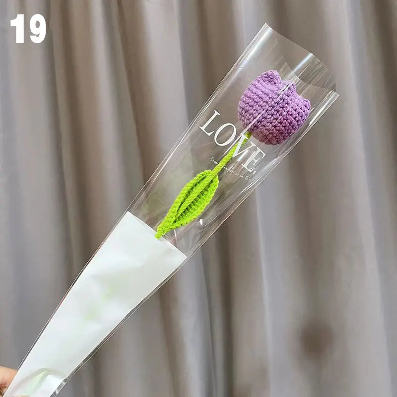 Gestrickter Rosen-Tulpen-Blumenstrauß für Hochzeiten