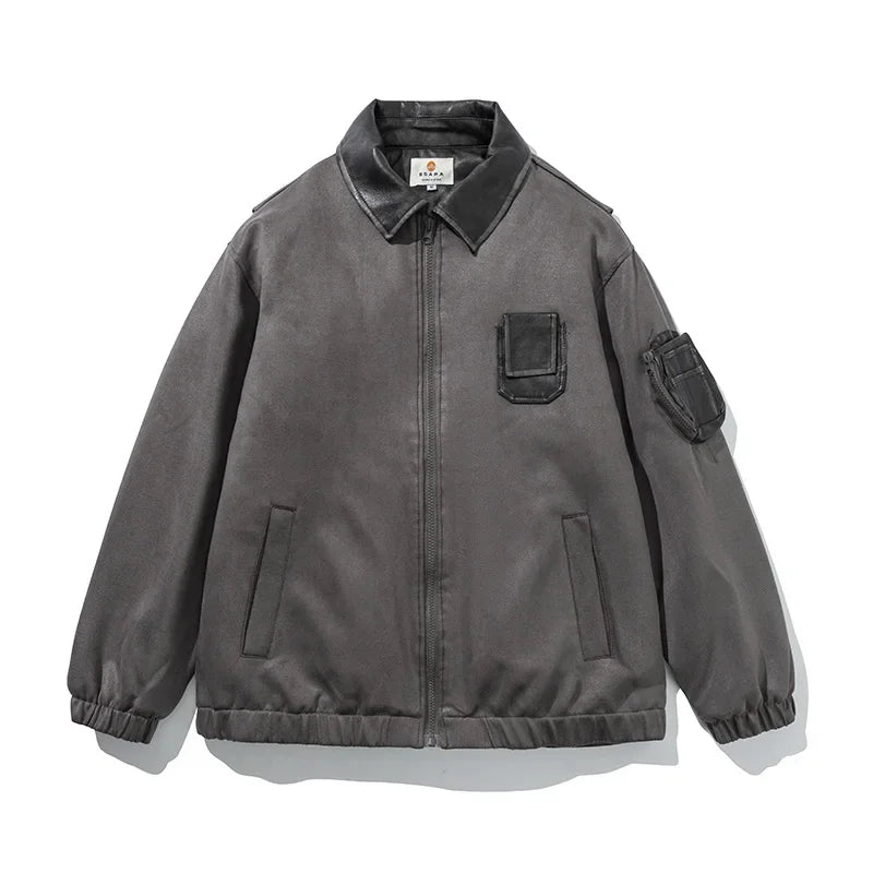 Koreanische Cozy Gesteppte Retro Cargo Jacke