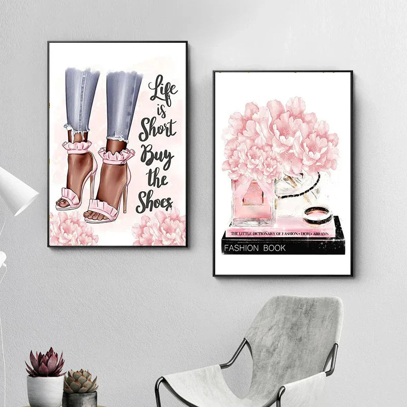 Perfume And High Heel Makeup Poster