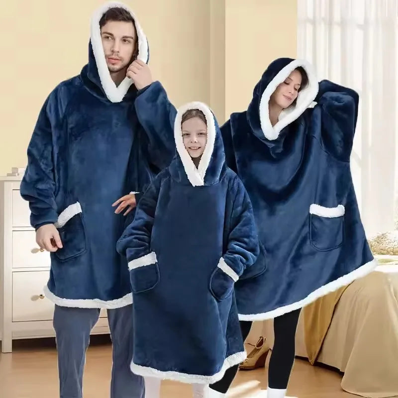 Christmas Flannel Hooded Blanket Pyjamas