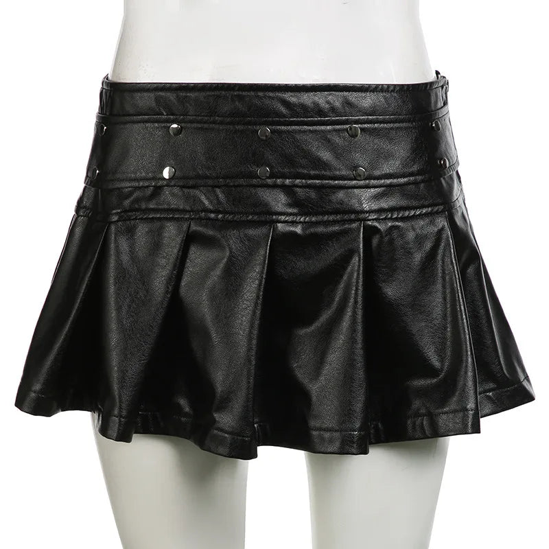 Acubi River Punk Pleated Mini Skirt