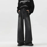 Solid Color Wide Leg Jeans