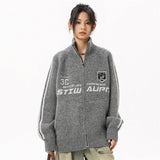 Luxury Oversized Knitted Zip-Up Sweatshirt