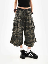 Camouflage Y2K Cargo Jorts