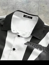 Oversized V-Ausschnitt Retro-Shirt