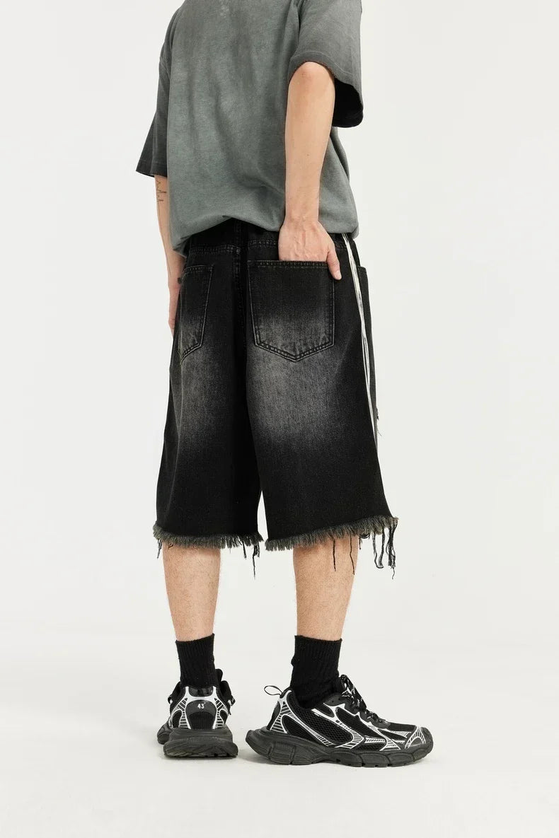 Trendy Ripped Patchwork Distressed Denim Jorts