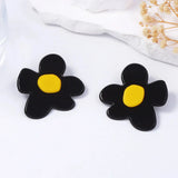 Pendientes vintage de flor acrílica