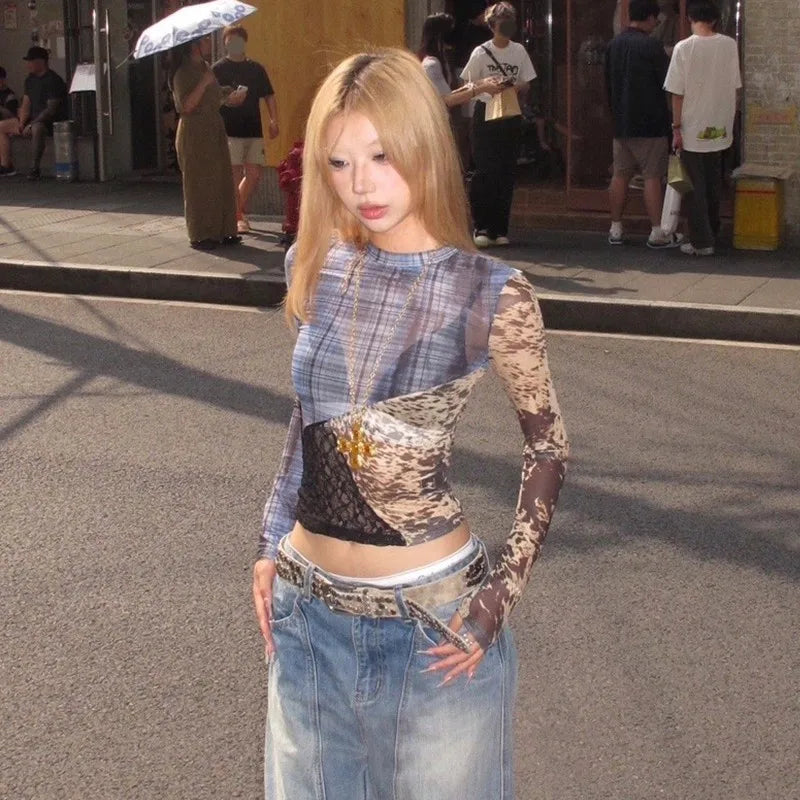 Vintage Lace Patchwork Irregular T-Shirt