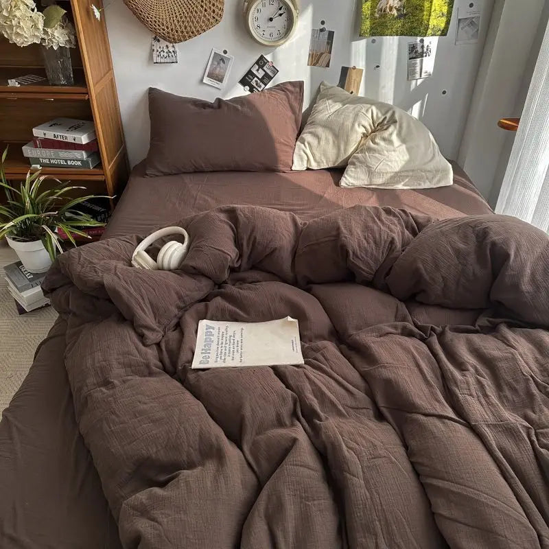 Preppy Plaid Brown Bedding Set