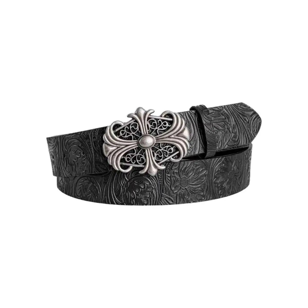 Vintage Embossed Western Leather Belt