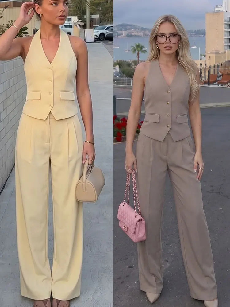 Old Money Women Solid Color Outfit