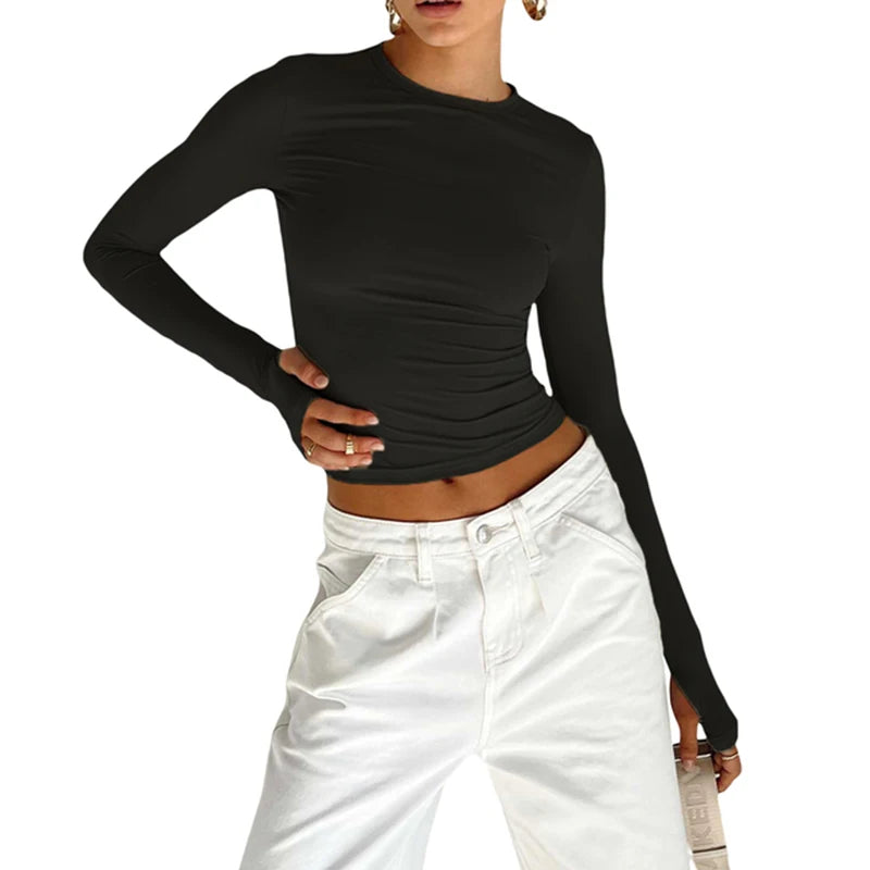 Y2K Long Sleeve Slim Women's Top