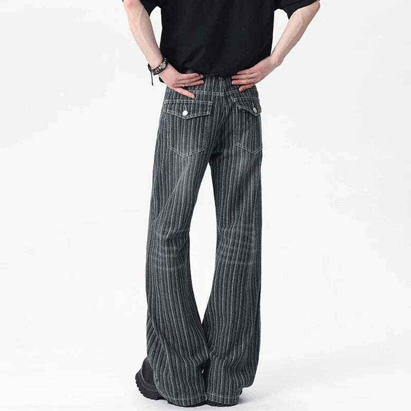 Cowboy Striped Washed Denim Pants