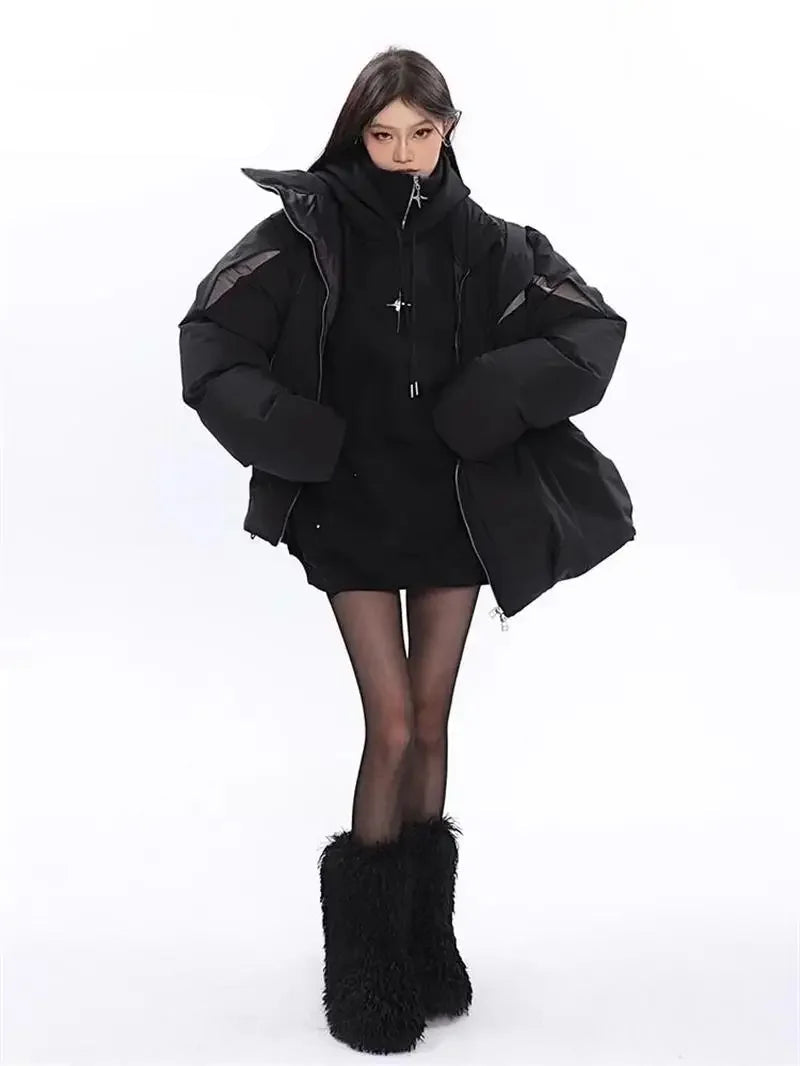 Y2K Zipper Puffer Jacket