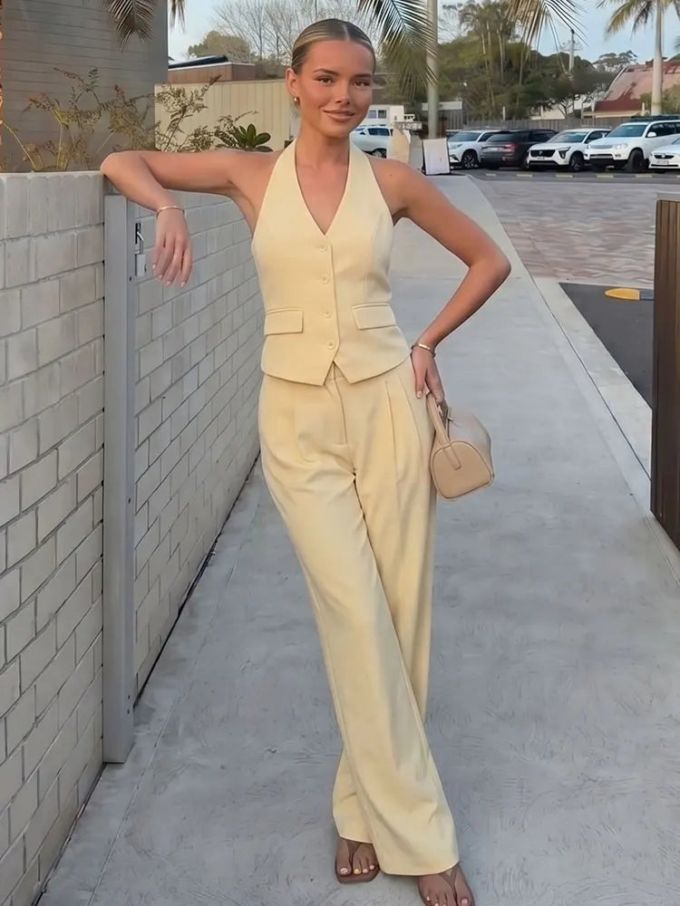 Old Money Women Solid Color Outfit