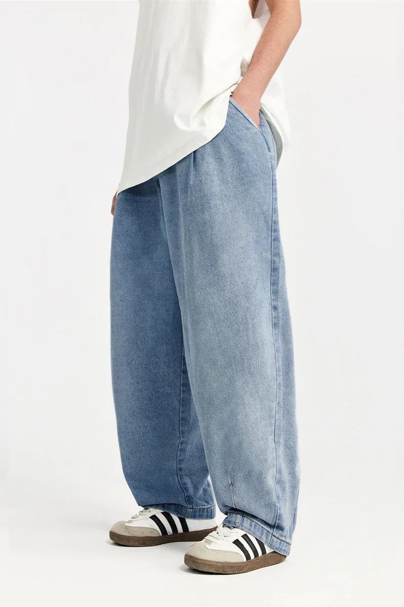 Blue Acid Washed Waist Jeans