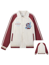 Sports Striped Patchwork Varsity Jacket
