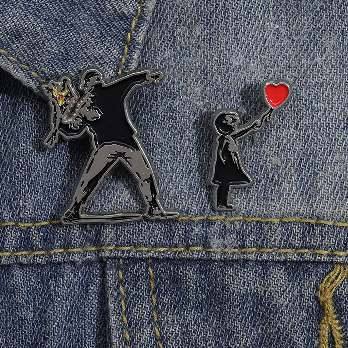 Classic Banksy Art Design Brooch