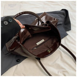 Corporate Girl Shiny Leather Shoulder Bag