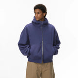 Y2K Fleece Zip-up Solid Color Hoodie