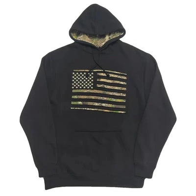 US Flag Schwarzer Kapuzenpulli