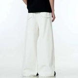 Solid Color Raw Edge Denim Pants