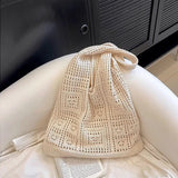 Hollow Out Woven Knitted Shoulder Bag