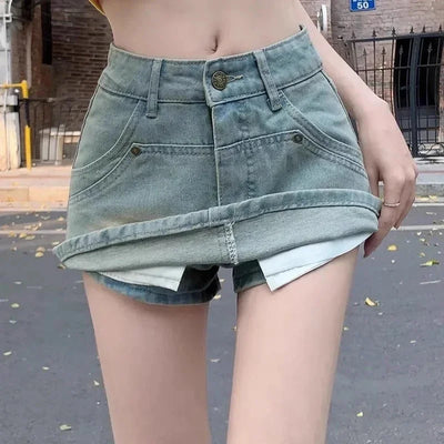 High Waist Vintage Denim Skirts