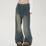 Solid Color Wide Leg Jeans