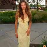 Y2K Vintage Floral Print Maxi Dress