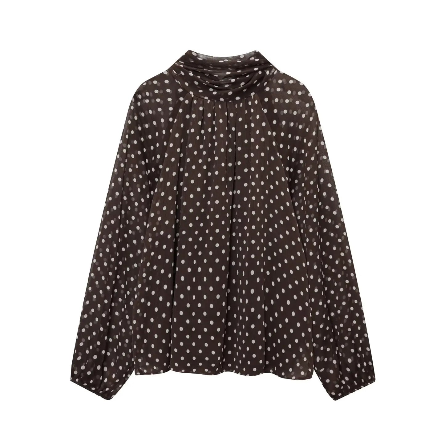 Vintage Polka Dot Chiffon Blouse