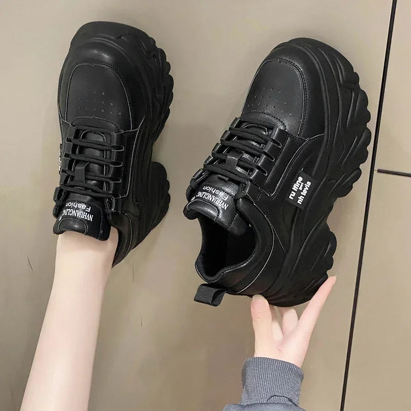 Solid Color Platform Sneakers