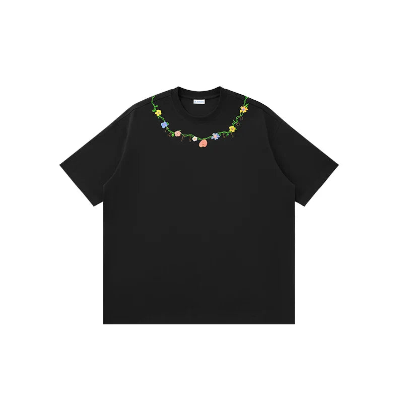 Floral Chain Embroidery T-shirt