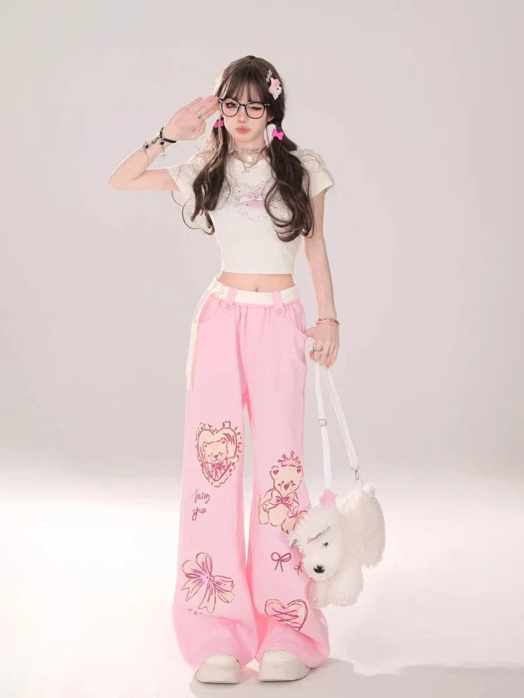 Barbie Core Wide Leg Pants
