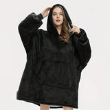 Cozy Oversized Reversible Fleece Hooded Blanket