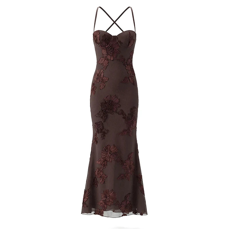 Sexy Lace Up Backless Mermaid Elegant Dress