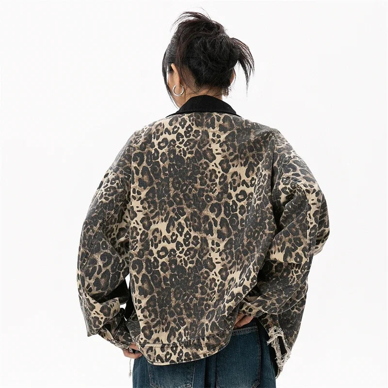 Vintage Leopard Windbreaker Jacket