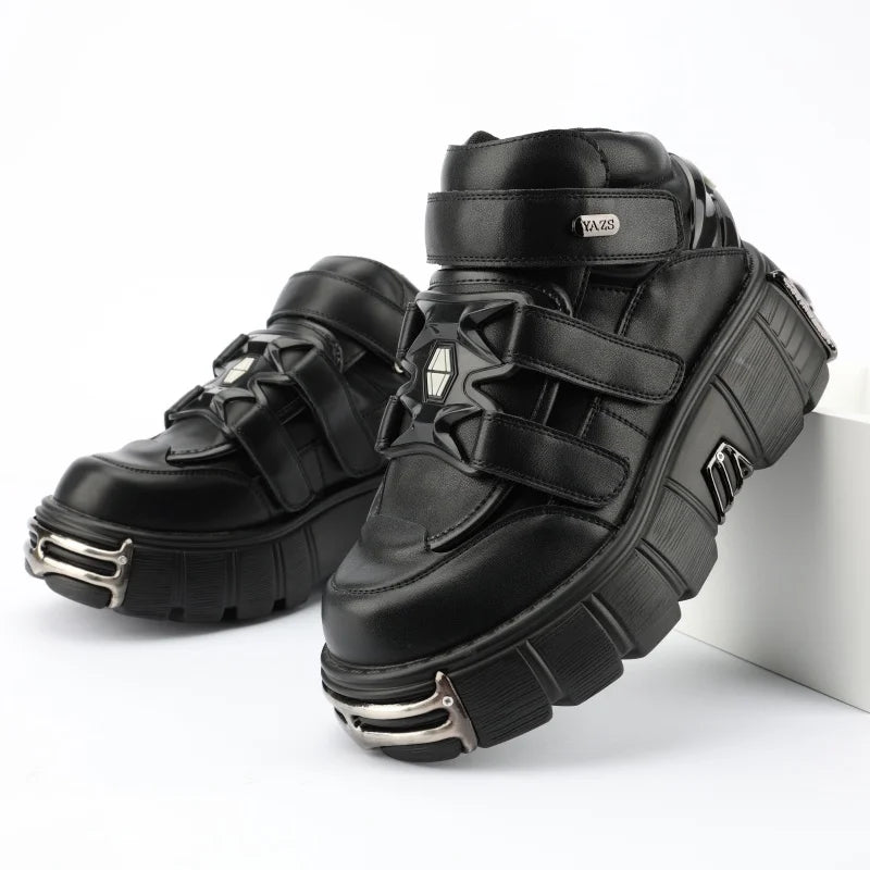Metall-Plateau-Punk-Gothic-Schuhe