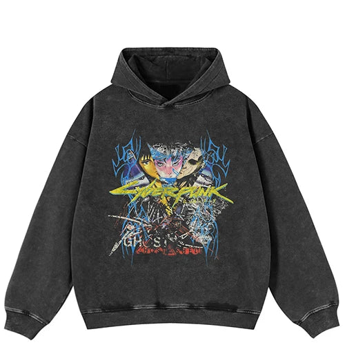 Sudadera con capucha oversize de gráficos llamativos