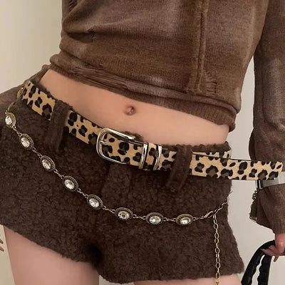 Leopard Print Fur Belt