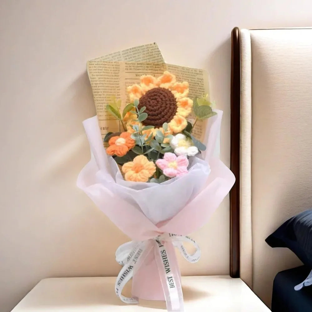 Handmade Crochet Bouquet Sunflower
