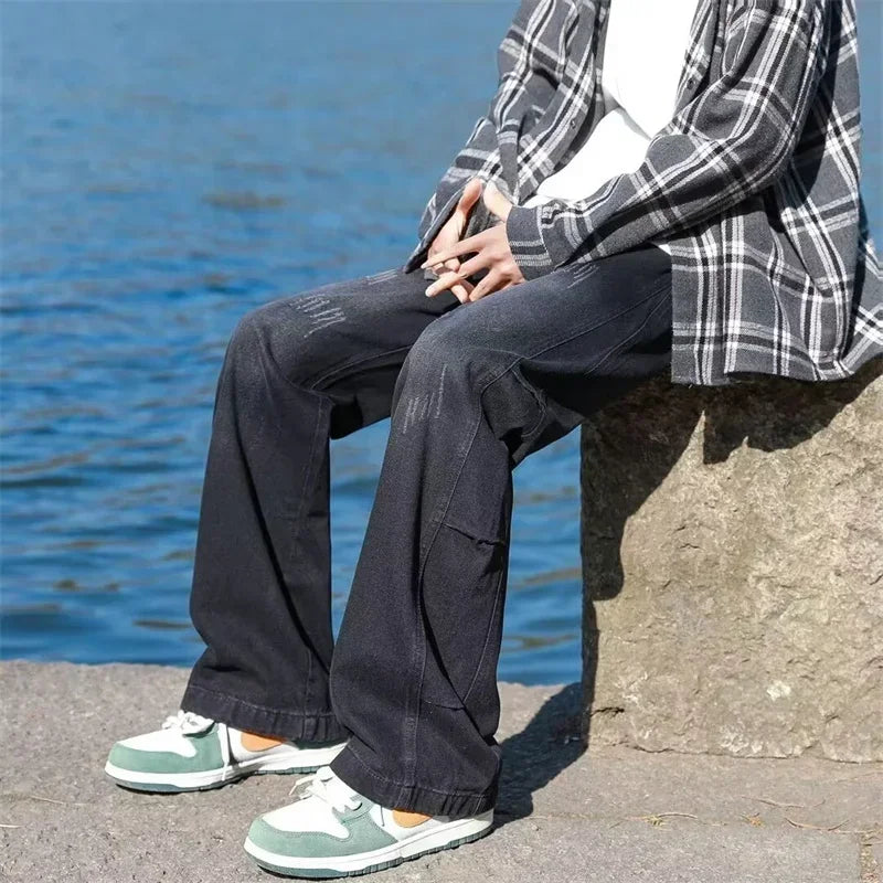 Straight Leg Soft Boy Solid Color Jeans