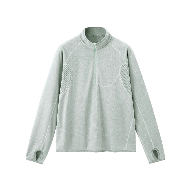 Sudadera con capucha y media cremallera, ligera y transpirable