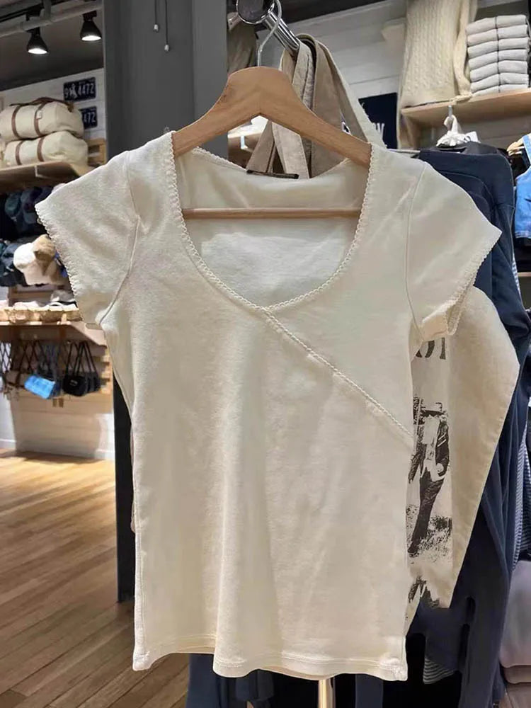 Vintage Slim Summer White T-Shirt