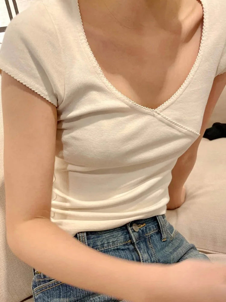 Vintage Slim Summer White T-Shirt