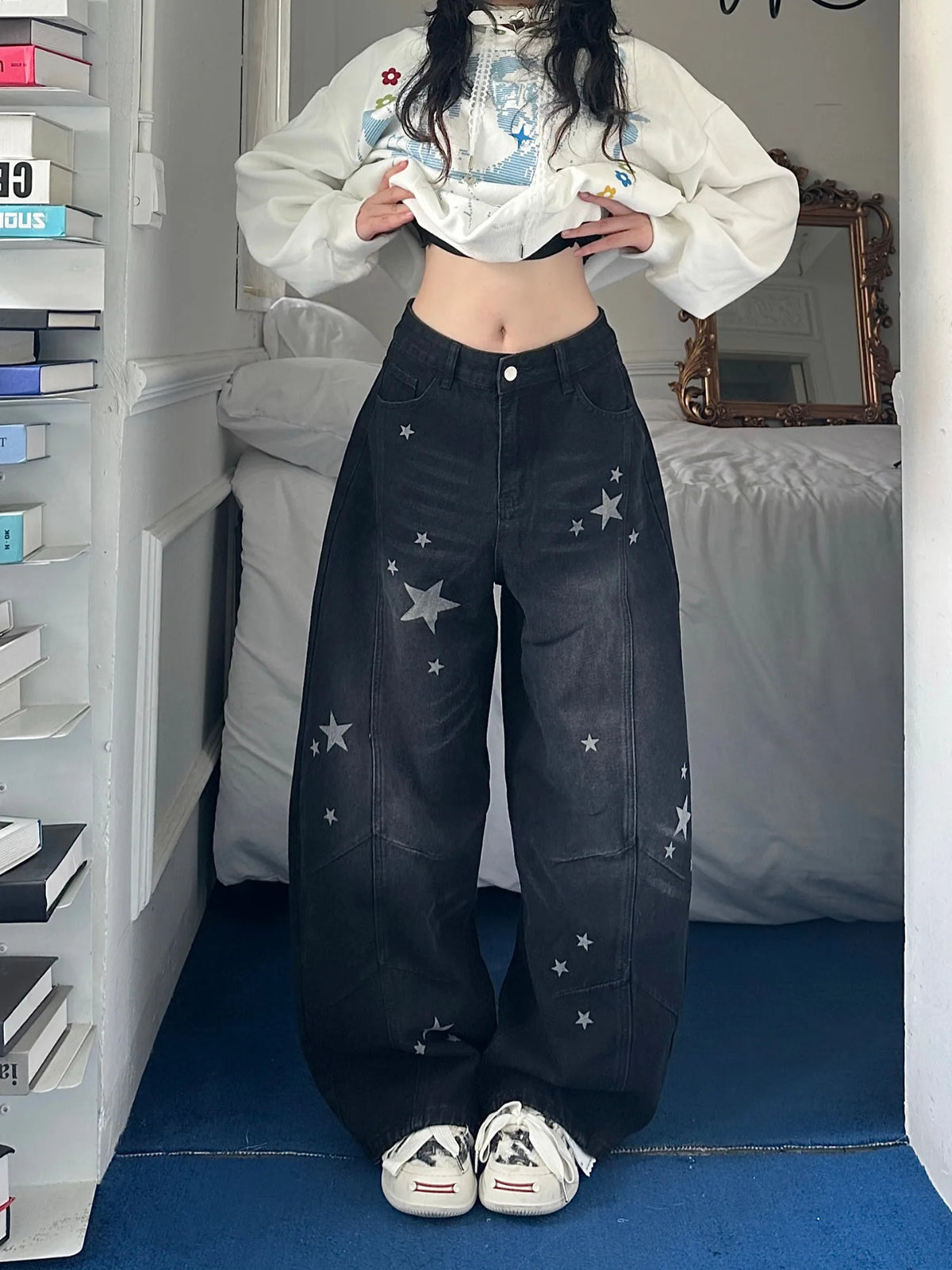 Y2K Star Baggy Jeans