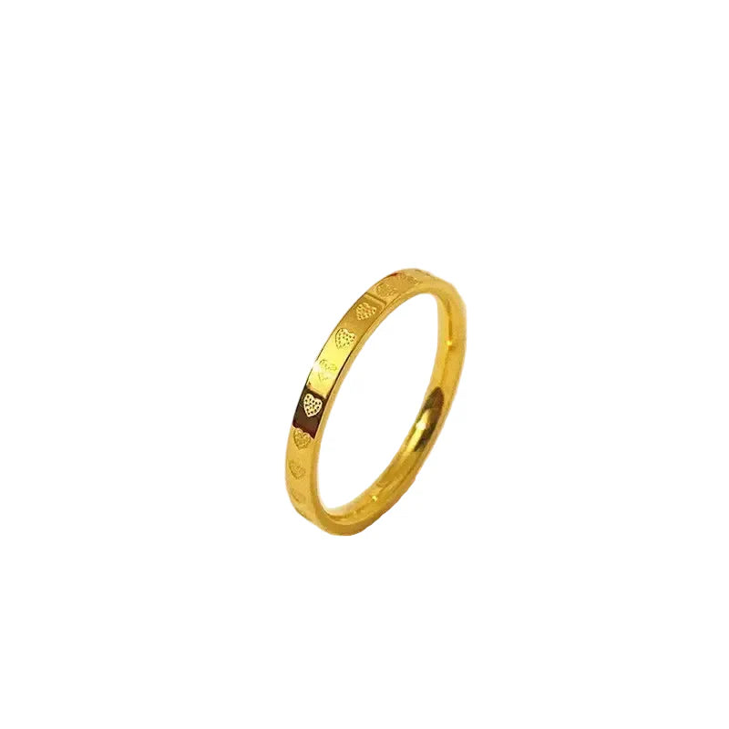 Gold Heart-Carved Ring