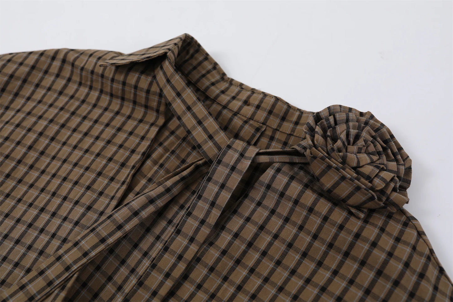 French Vintage Old Money Women's Plaid Shirt